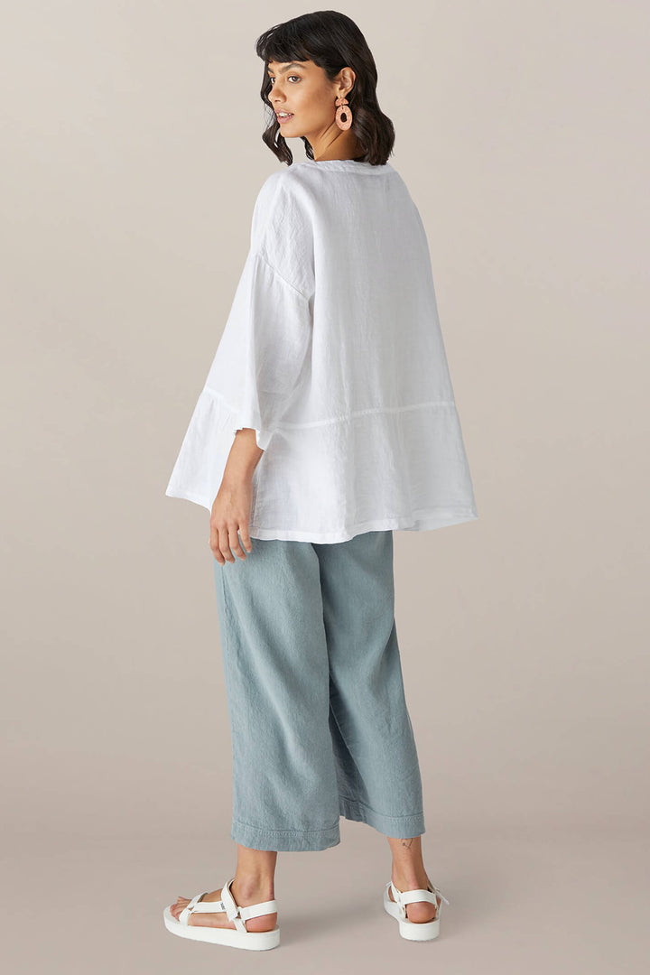 Sahara LAT4871 OL White Organza Frill Front Tunic - Shirley Allum Boutique