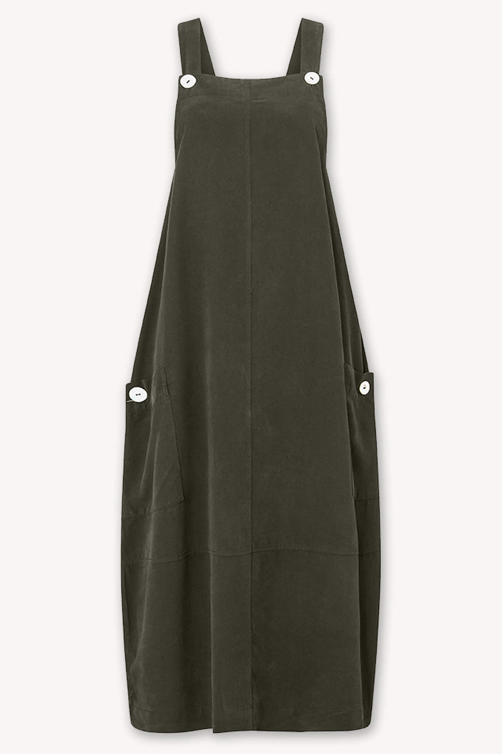 Sahara MTD4694 NTT Fluid Twill Khaki Pinafore Dress - Shirley Allum Boutique