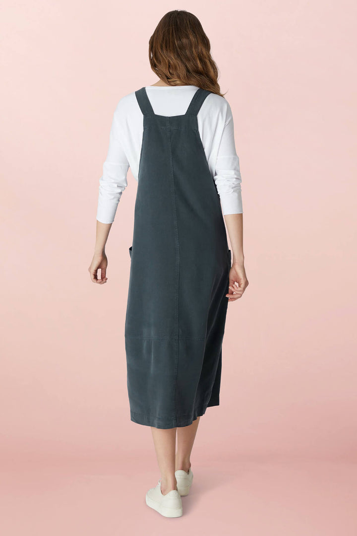 Sahara RED4694 NTT Steel Tencel Twill Pinafore Dress - Shirley Allum Boutique