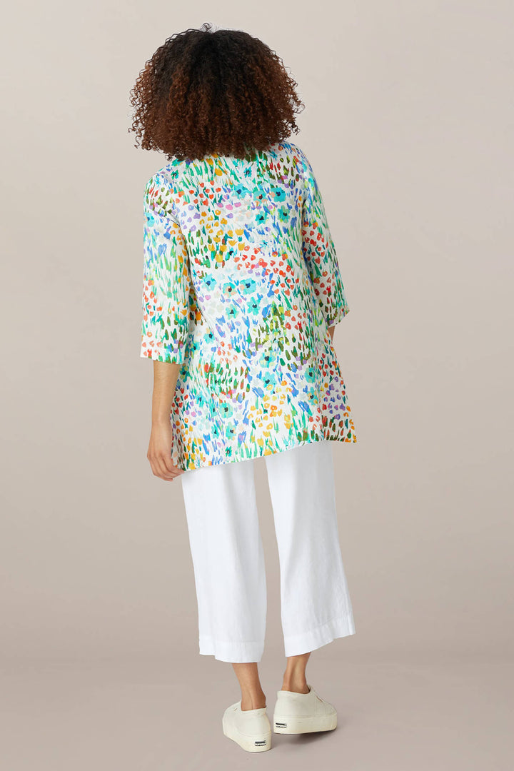 Sahara SPT4870 WGL Multicoloured Wild Garden Linen Tunic - Shirley Allum Boutique