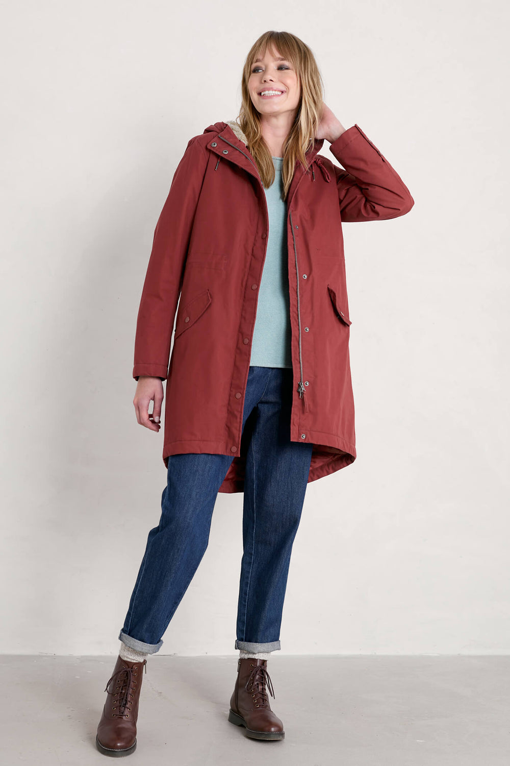 Seasalt 243879 Plant Hunter 2 Mahogany Red Raincoat - Shirley Allum Boutique