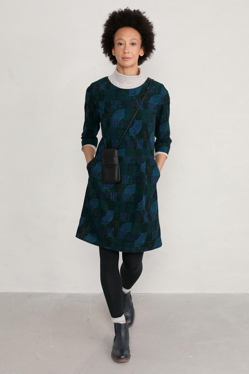 Seasalt 267237 Hatched Landscape Black High Key Dress - Shirley Allum Boutique