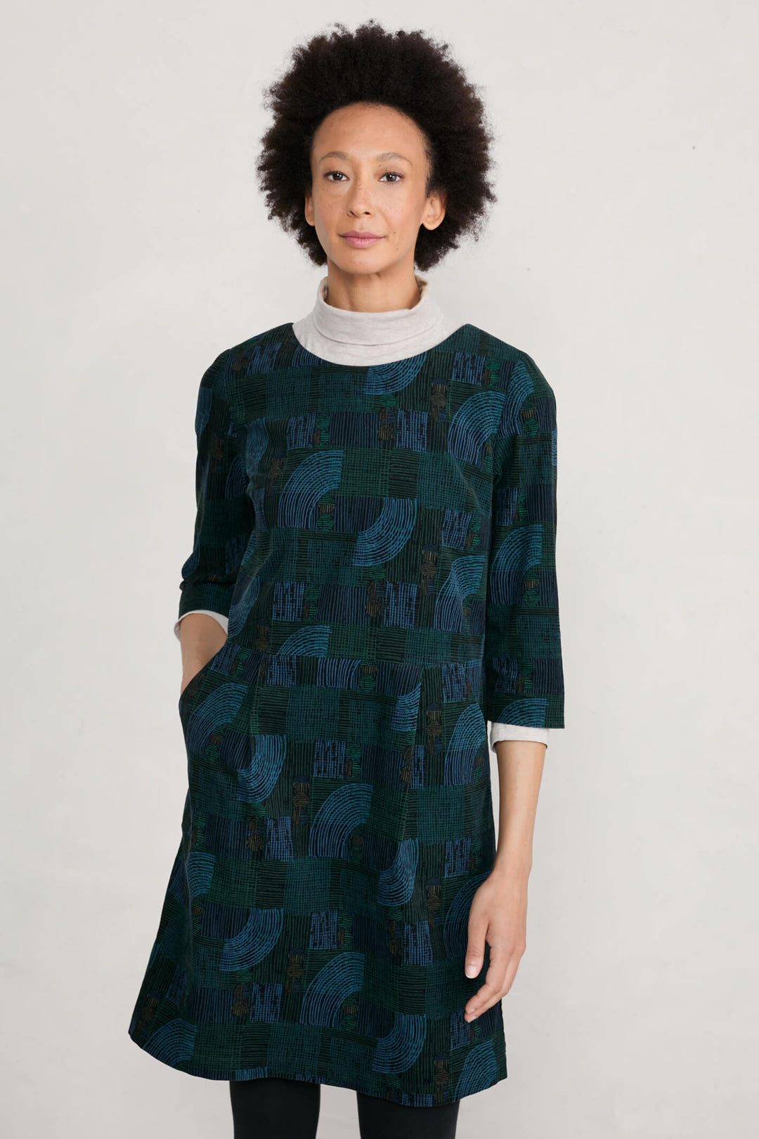 Seasalt 267237 Hatched Landscape Black High Key Dress - Shirley Allum Boutique