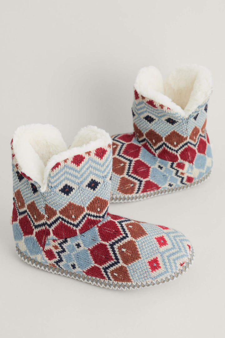 Seasalt 273070 Andrena Aran Dahlia Mix Snooze Slipper Booties - Shirley Allum Boutique