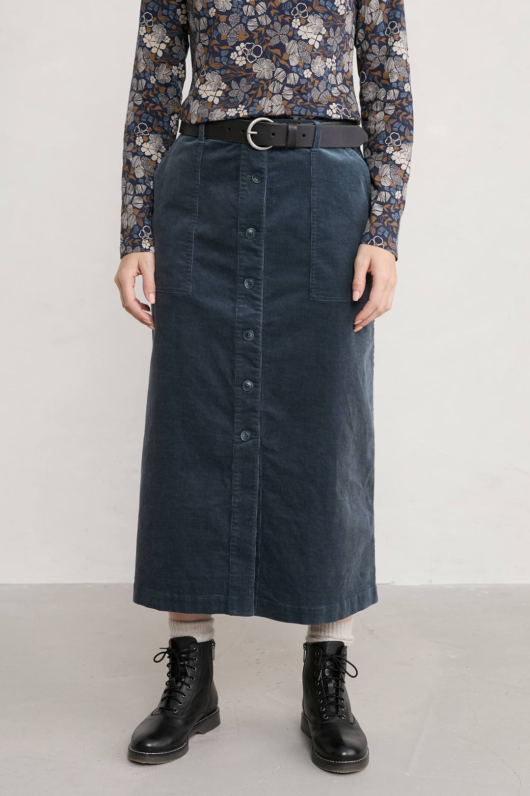 Seasalt 284265 Squid Ink Blue Duality Skirt - Shirley Allum Boutique