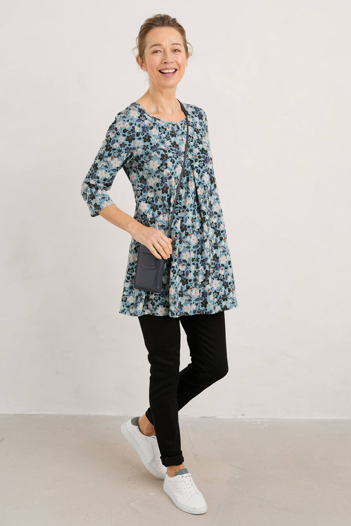 Seasalt Arusha Wax Resist Blue Floral Enamel Tunic - Shirley Allum Boutique