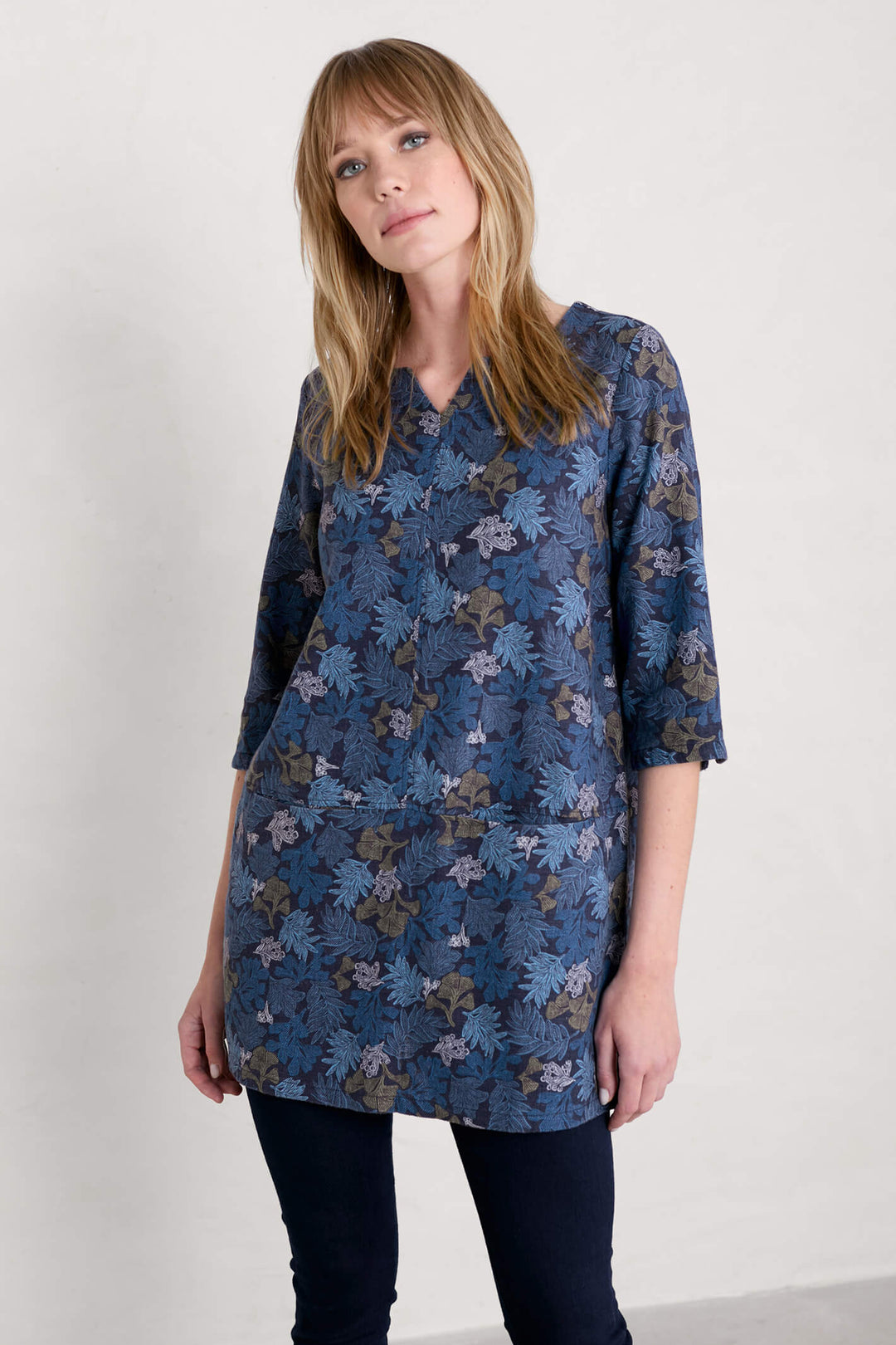 Seasalt B-WM24719-26339 Lino Seaweed Mid Whirl Flight Path Tunic - Shirley Allum Boutique