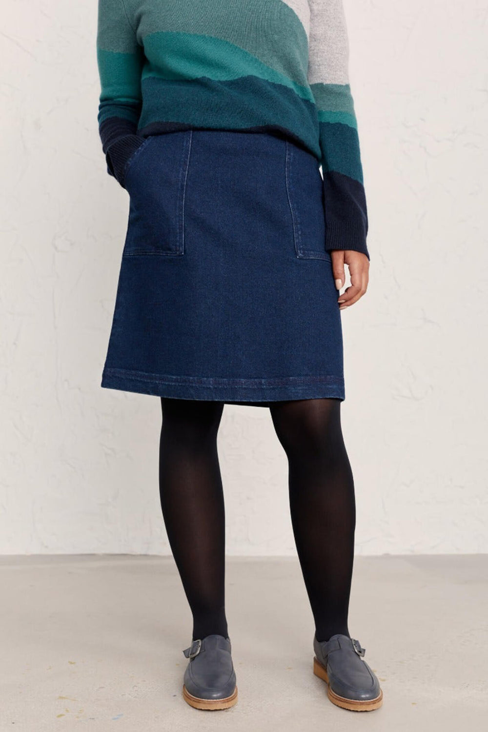 Seasalt B-WM26884-20735 Mays Rock Dark Rinse Wash Skirt - Shirley Allum Boutique