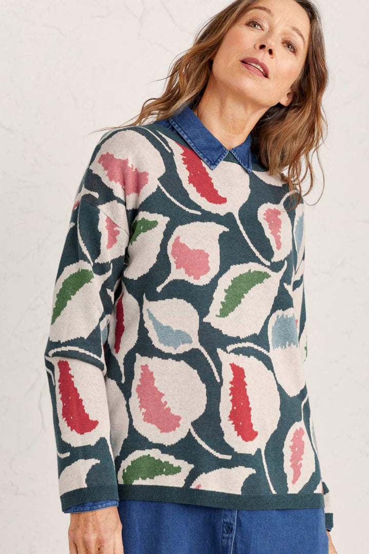 Seasalt B-WM27143-25128 Optimist Vintage Leaf Juniper Jumper - Shirley Allum Boutique