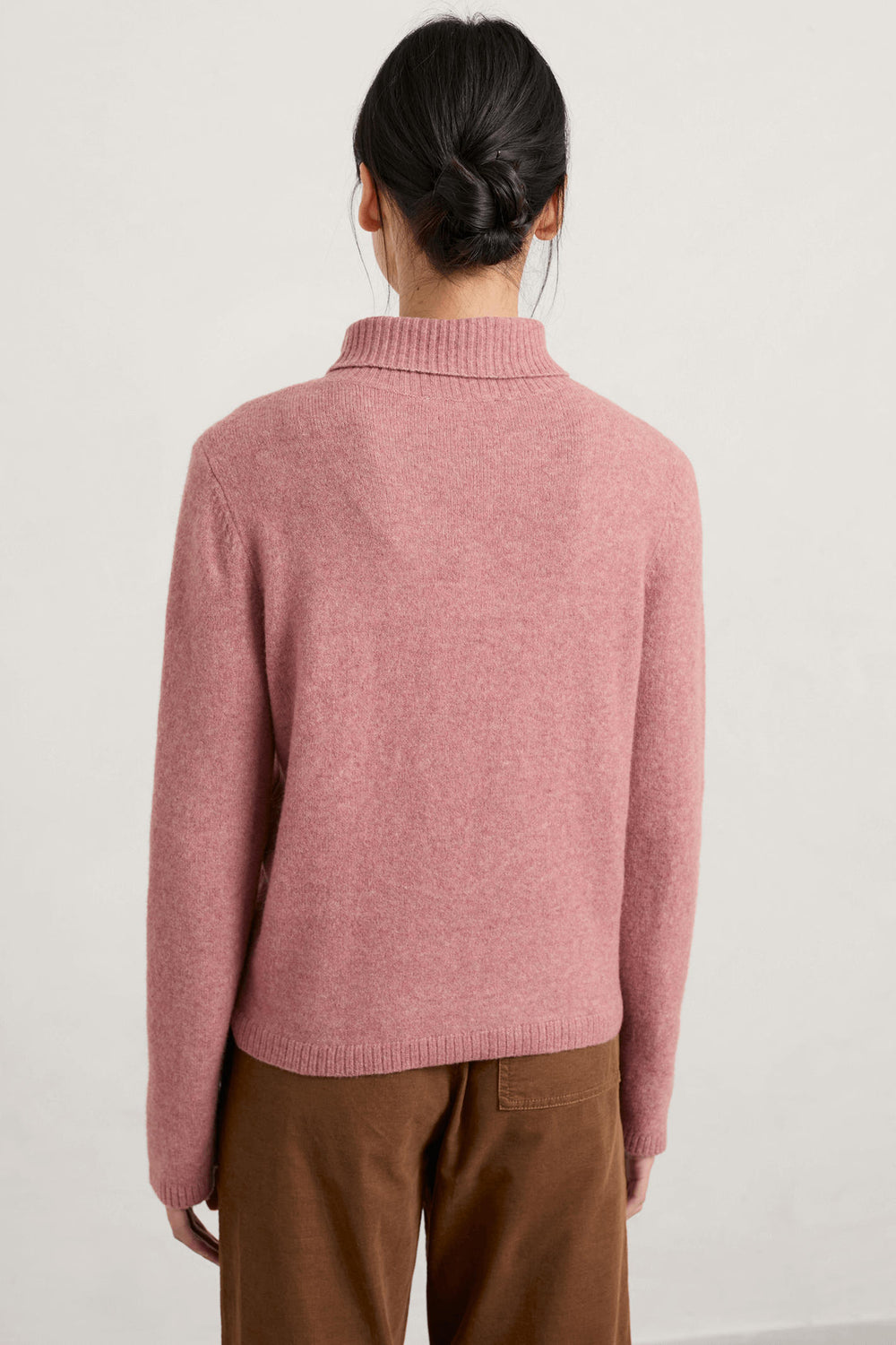 Seasalt Cloud Chasing Plaster Pink Roll-Neck Jumper - Shirley Allum Boutique