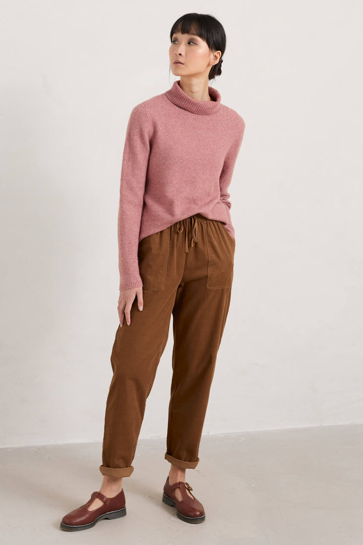 Seasalt Cloud Chasing Plaster Pink Roll-Neck Jumper - Shirley Allum Boutique