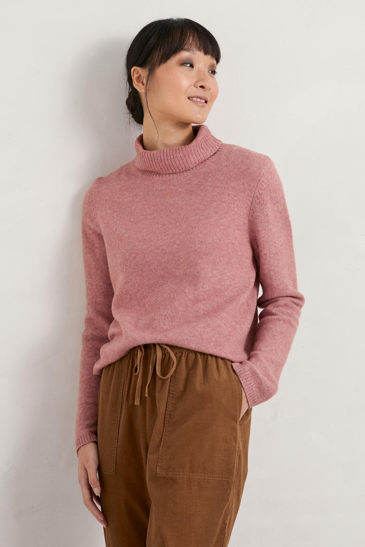 Seasalt Cloud Chasing Plaster Pink Roll-Neck Jumper - Shirley Allum Boutique
