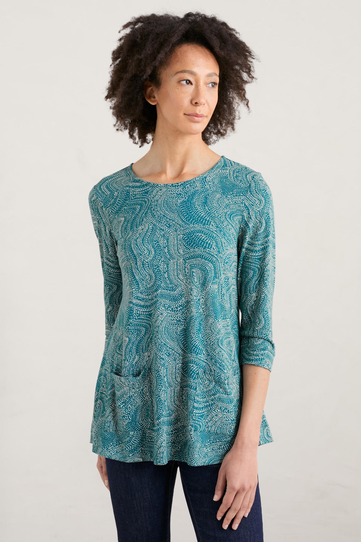 Seasalt Drawing Book Dot Contours Atlantic Blue Top Shirley Allum