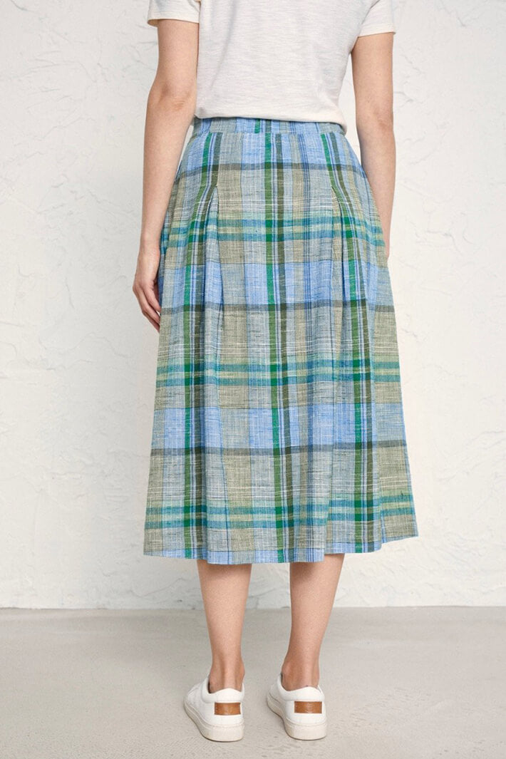 Seasalt Field Atlas Heath Blue Check Sandbank Skirt - Shirley Allum