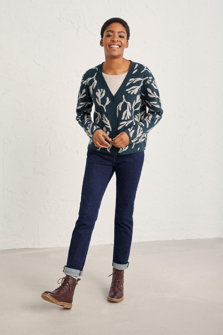 Seasalt Kelp Bed Gouman Granite Aran Cardigan