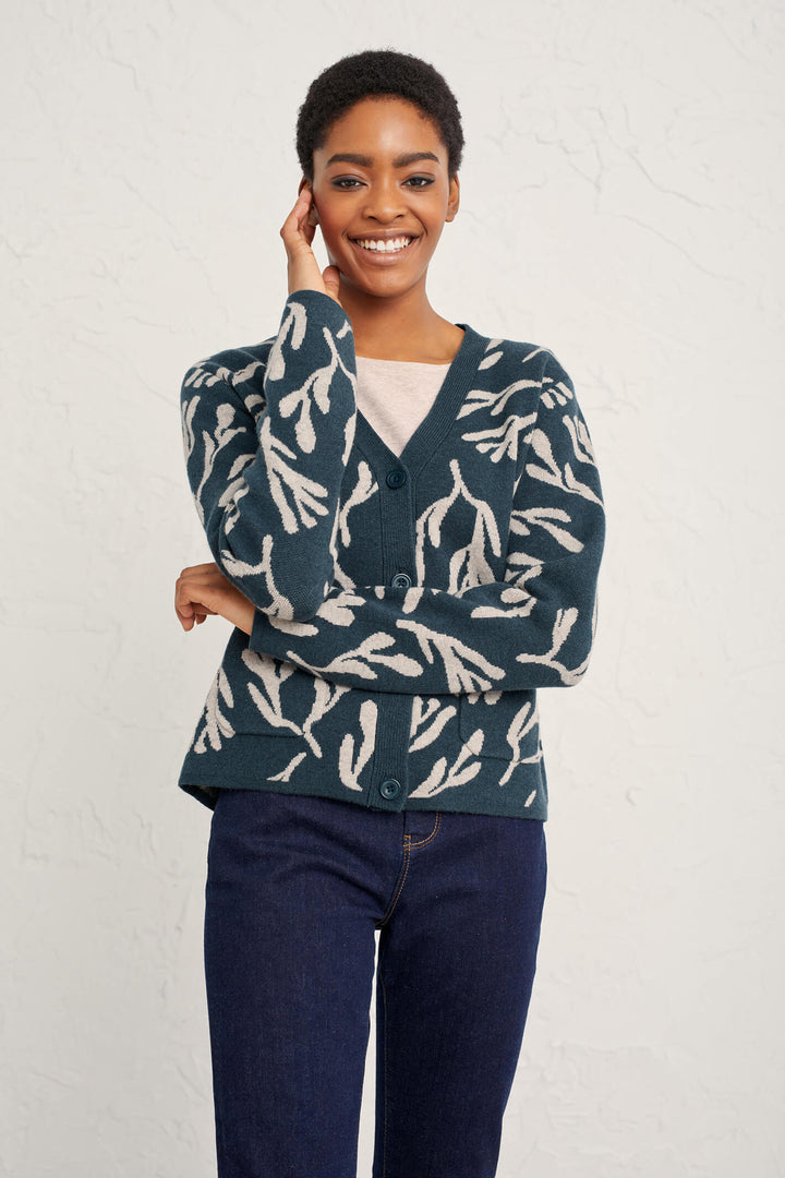 Seasalt Kelp Bed Gouman Granite Aran Cardigan