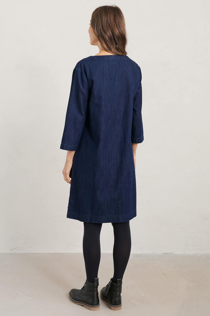 Seasalt Killick Dark Indigo Blue Wash Denim Dress - Shirley Allum Boutique
