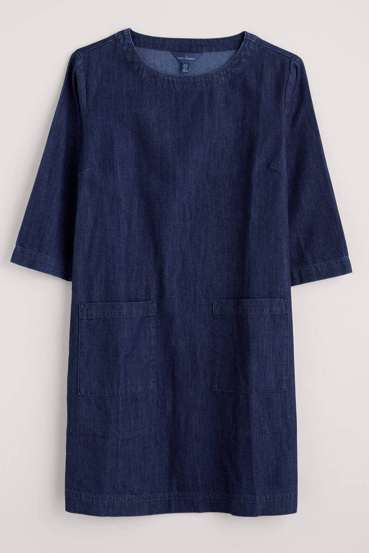 Seasalt Killick Dark Indigo Blue Wash Denim Dress - Shirley Allum Boutique