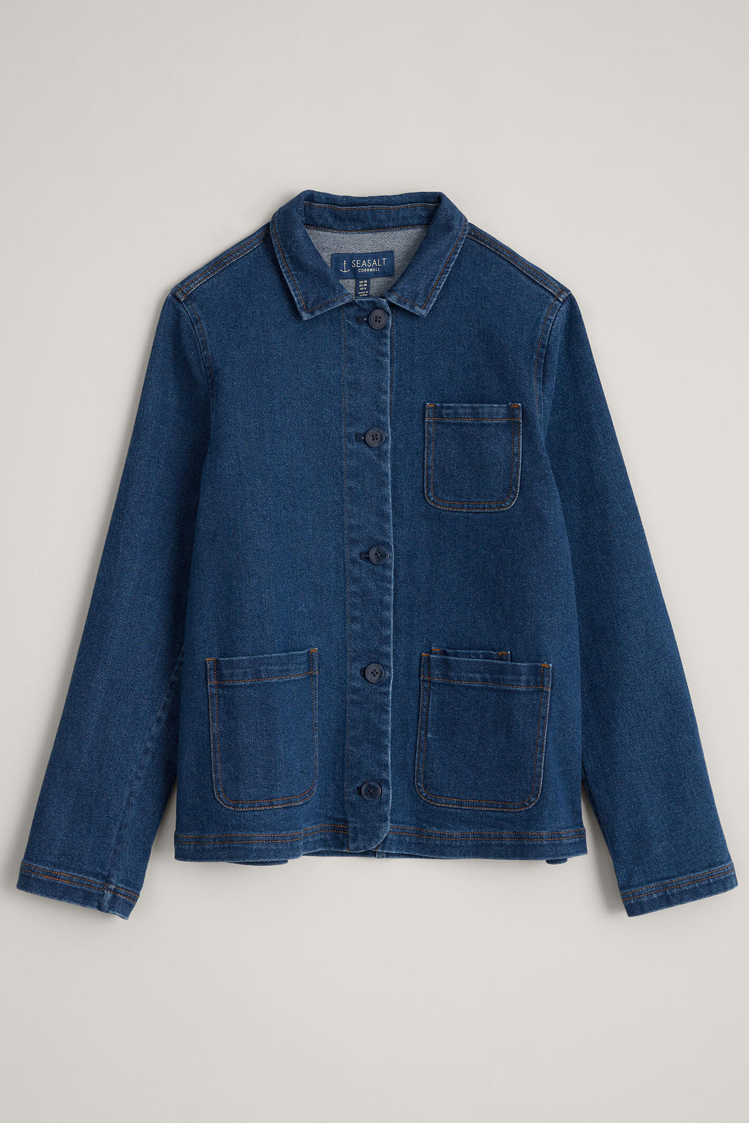 Seasalt Reading Rocks Mid Indigo Blue Denim Wash Jacket - Shirley Allum Boutique