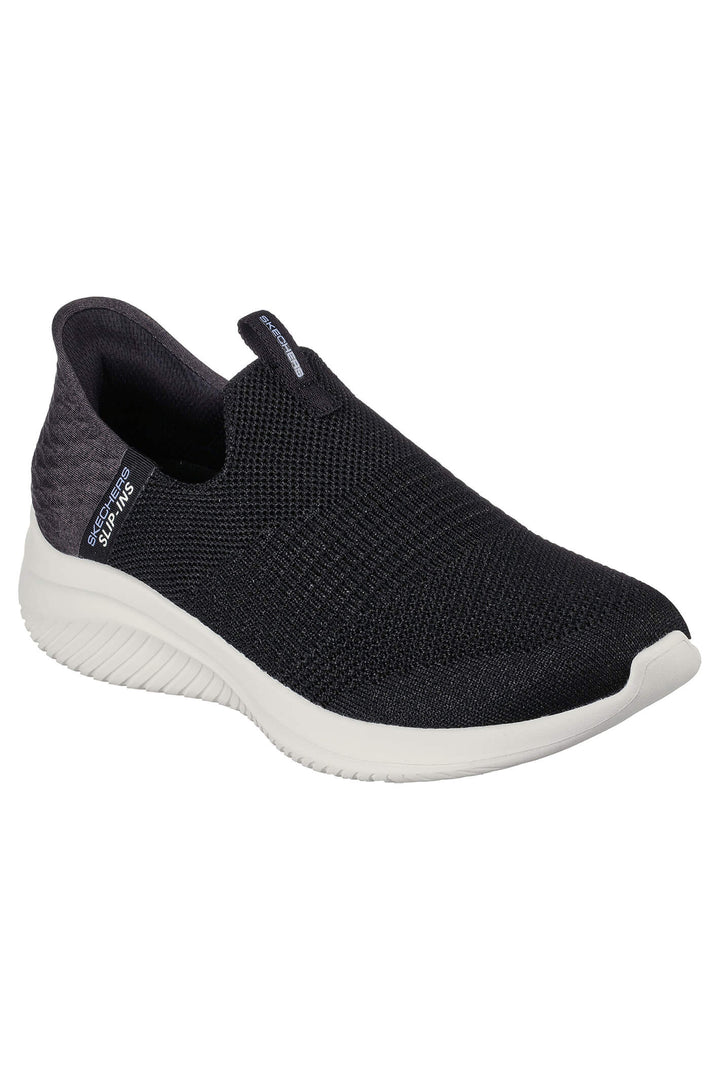 Sketchers Slip-Ins Ultra Flex 3.0-Smooth Step Black Trainer - Shirley Allum Boutique