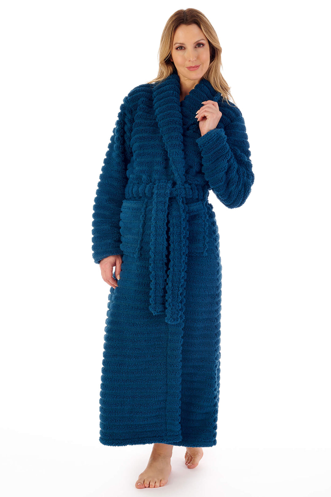 Slenderella HC02321 Teal Wrap Housecoat Dressing Gown - Shirley Allum Boutique