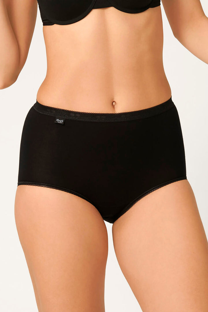 Sloggi Basic+ 2-Pack Maxi Briefs Black 10043769 0004 - Shirley Allum Boutique