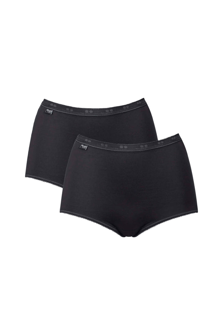 Sloggi Basic+ 2-Pack Maxi Briefs Black 10043769 0004 - Shirley Allum Boutique