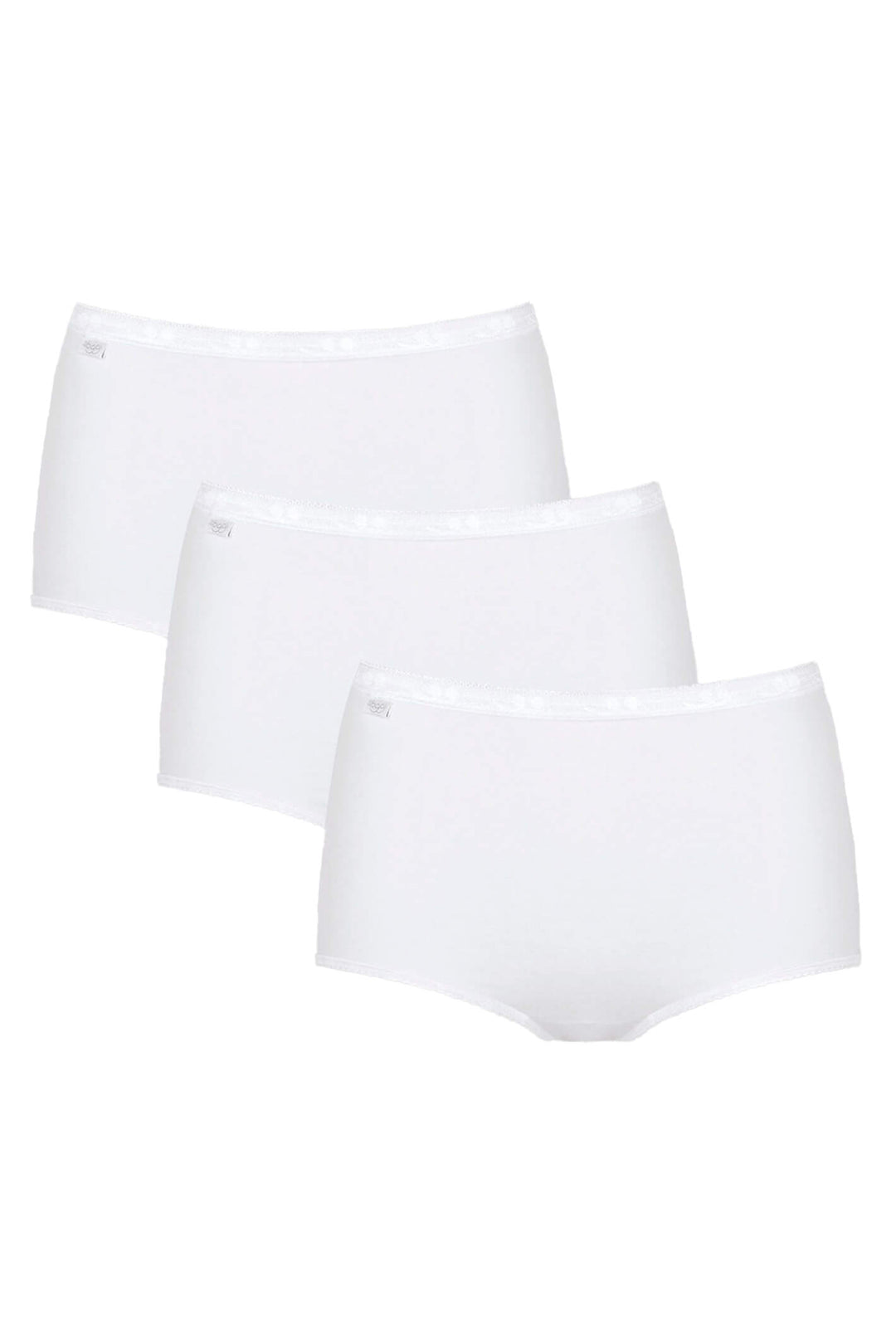 Sloggi Basic+ 3-Pack Maxi Cotton Briefs White 10028378 0003 - Shirley Allum Boutique