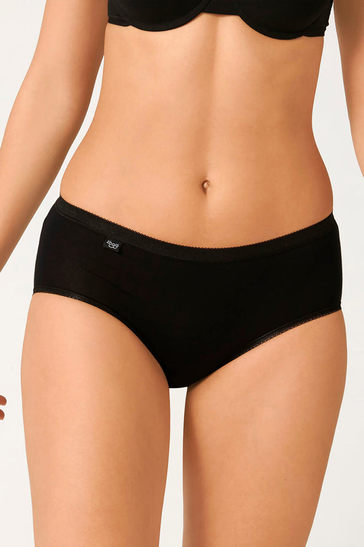 Sloggi Basic+ 3-Pack Midi Briefs Black 10007657 0003 - Shirley Allum Boutique