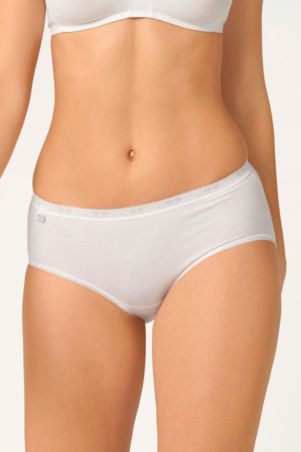 Sloggi Basic+ 3-Pack Midi Briefs White 10007657 0003 - Shirley Allum Boutique