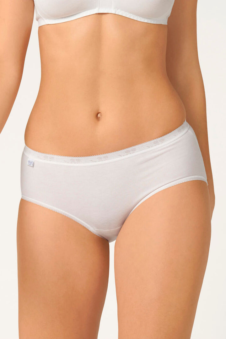 Sloggi Basic+ 3-Pack Midi Briefs White 10007657 0003 - Shirley Allum Boutique