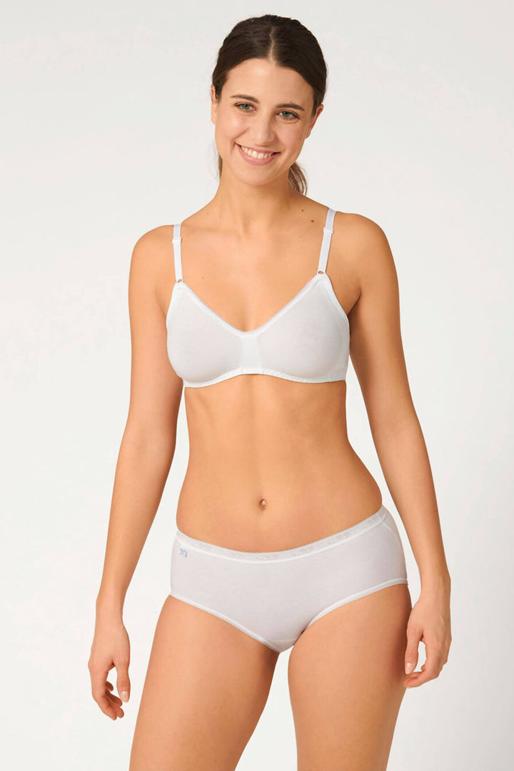 Sloggi Basic+ 3-Pack Midi Briefs White 10007657 0003 - Shirley Allum Boutique