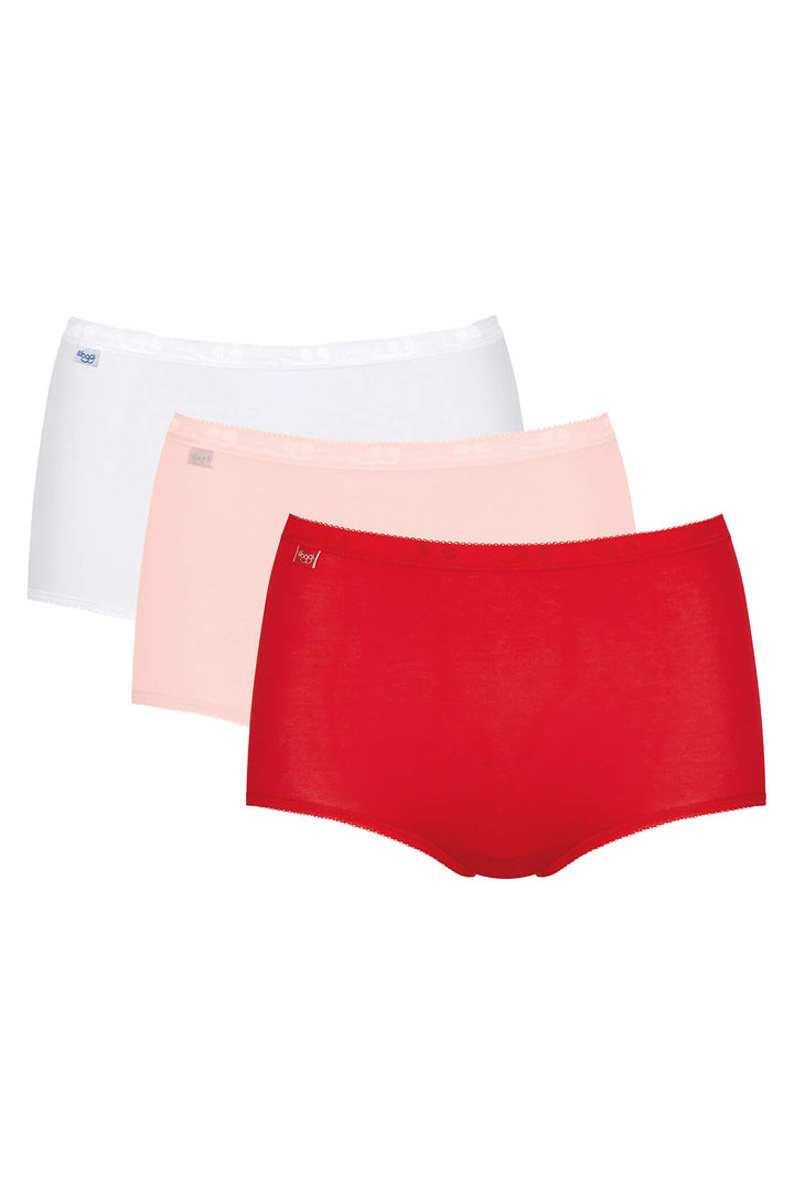 Sloggi Basic+ Red Mix 3-Pack Maxi Briefs 10028378 M005 - Shirley Allum Boutique