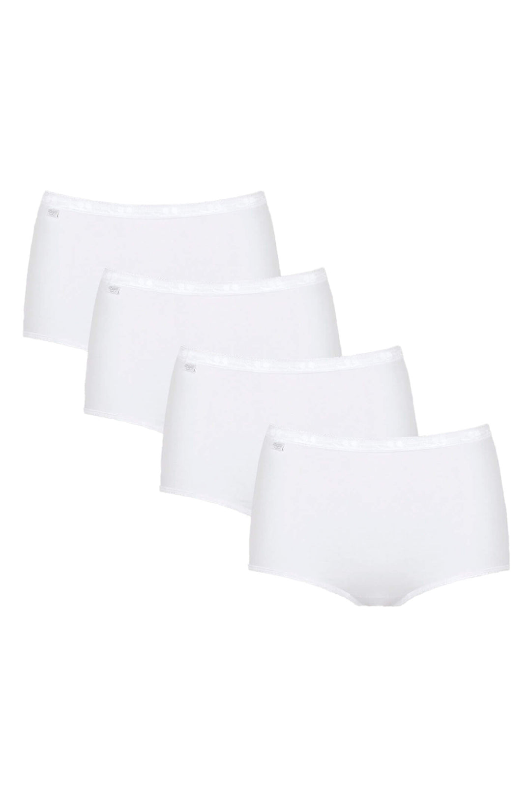 Sloggi Basic+ White 3+1 Pack Maxi Cotton Briefs 10028378 0003 - Shirley Allum Boutique