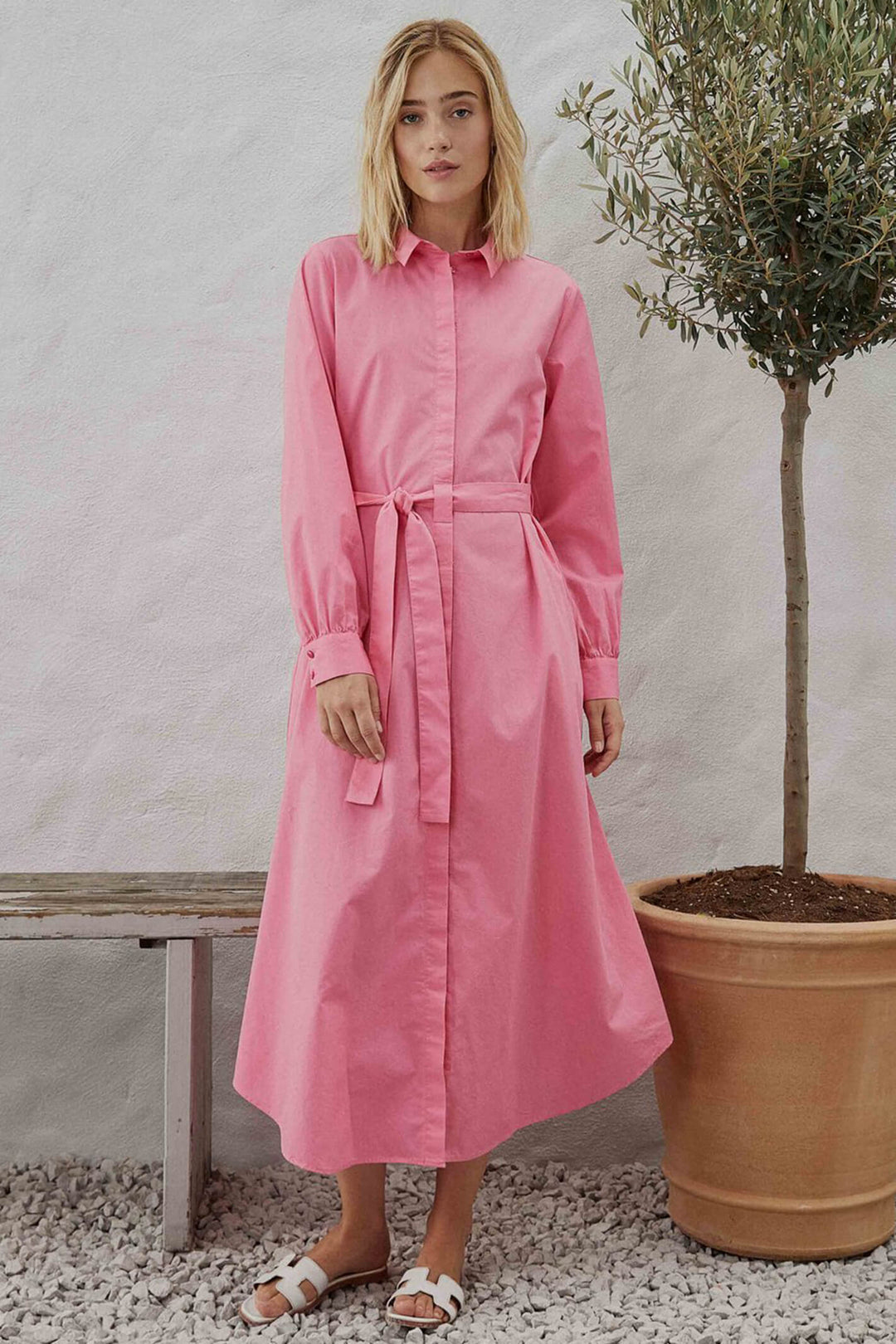 Smith & Soul 0223-0521 Pink Shirt Dress - Shirley Allum Boutique