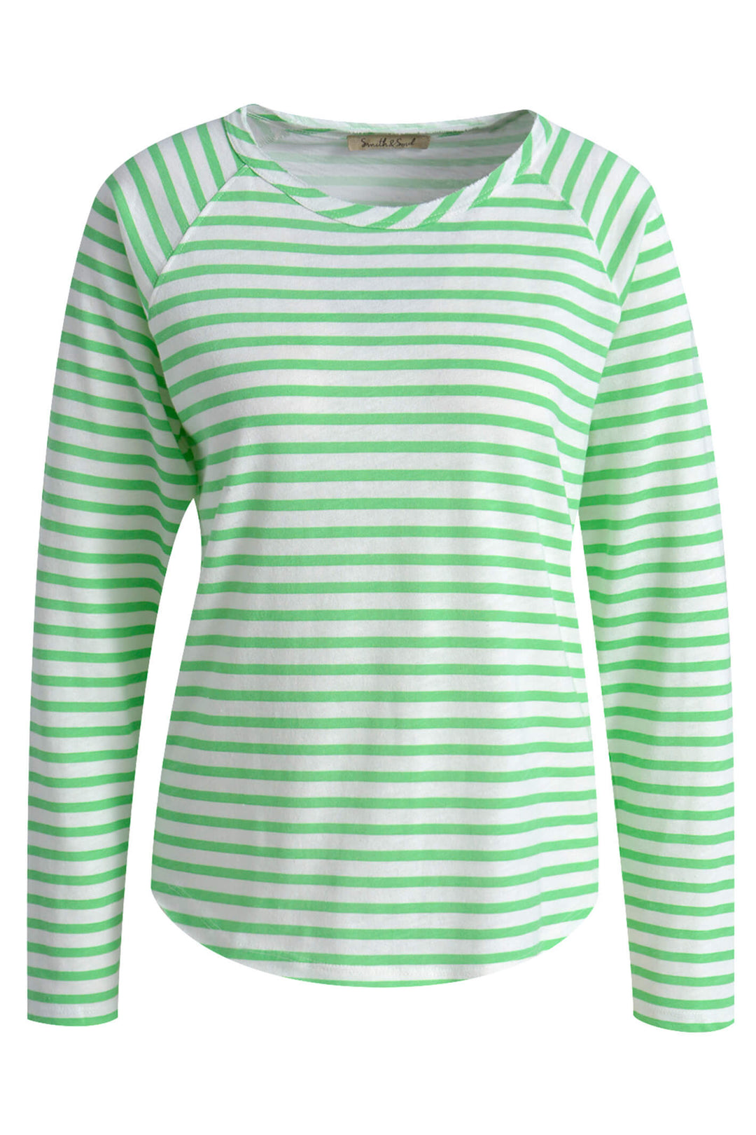 Smith & Soul 0223-1013-S Green Stripe Long Sleeve T-Shirt - Shirley Allum Boutique