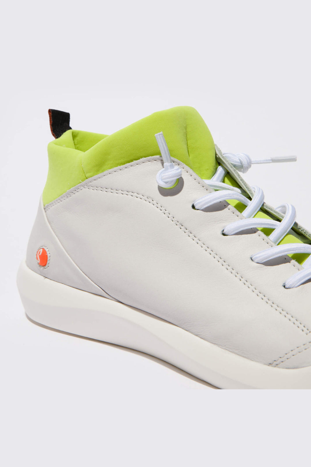 Softinos BIEL549SOF P900549021 Leather White W/Yellow Trainer - Shirley Allum Boutique