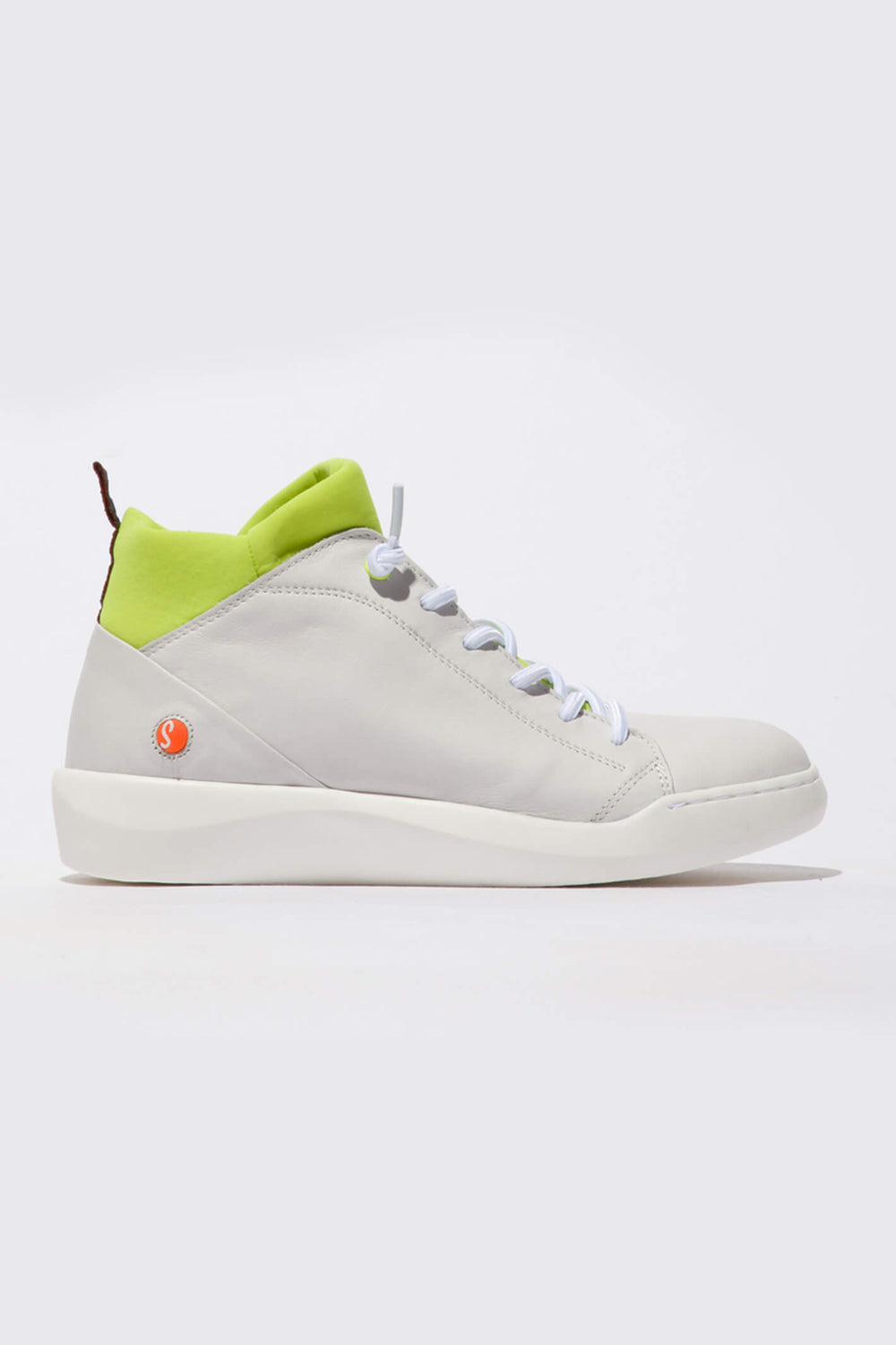 Softinos BIEL549SOF P900549021 Leather White W/Yellow Trainer - Shirley Allum Boutique