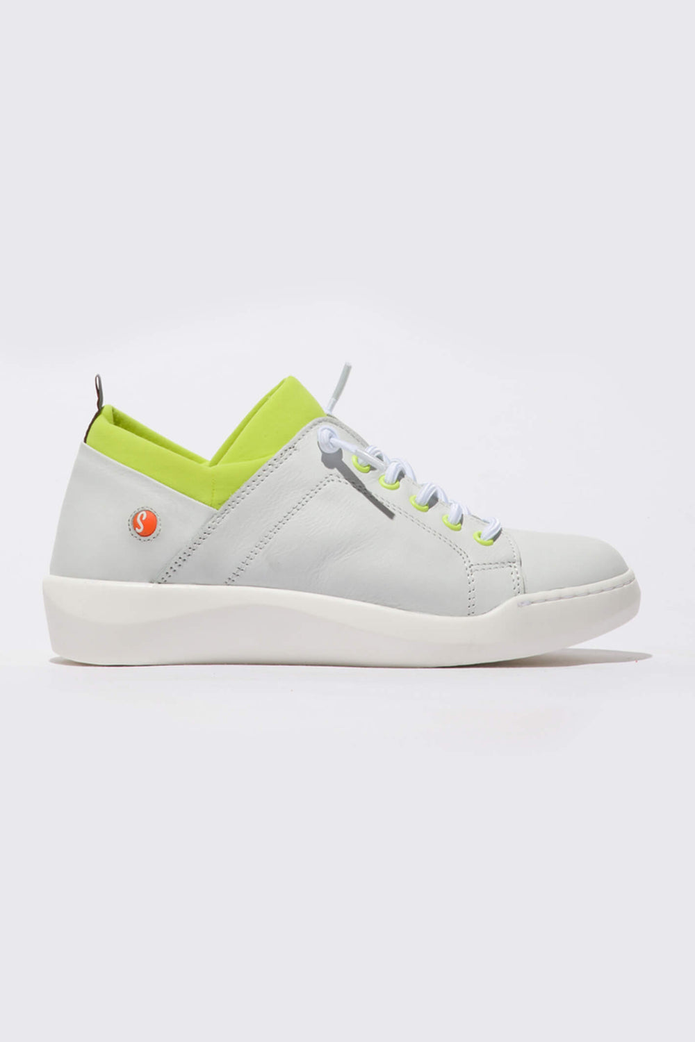 Softinos BONN667SOF P900667006 Leather WhitePistachio Trainer - Shirley Allum Boutique