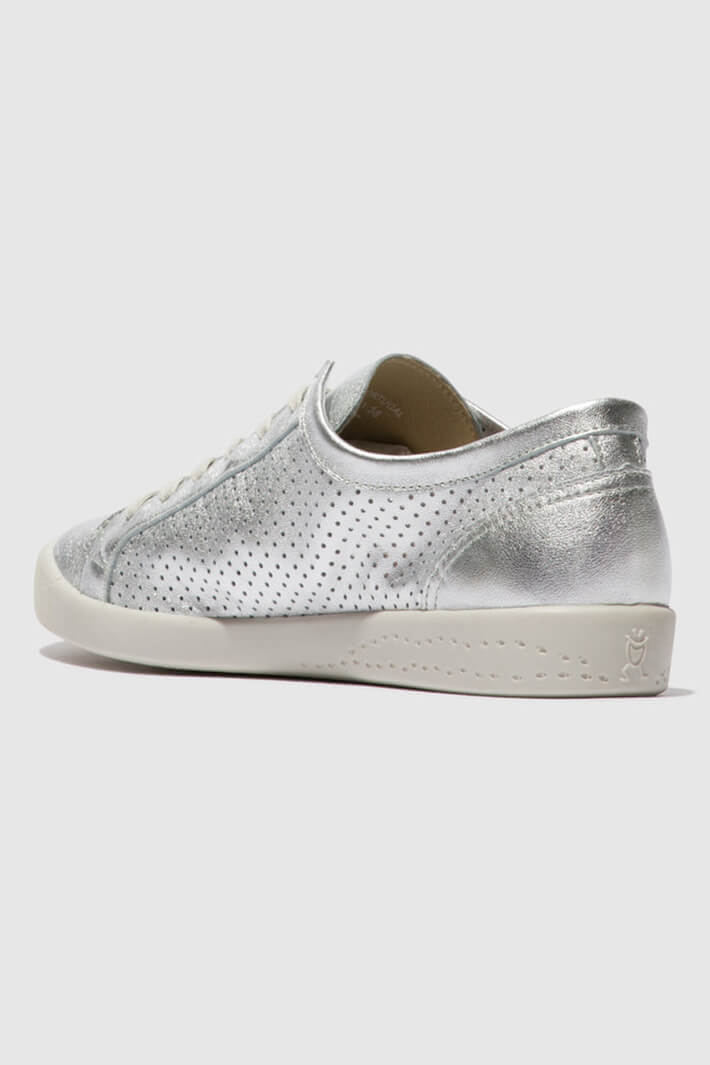 Softinos ICA388SOF Silver Leather Trainer - Shirley Allum Boutique