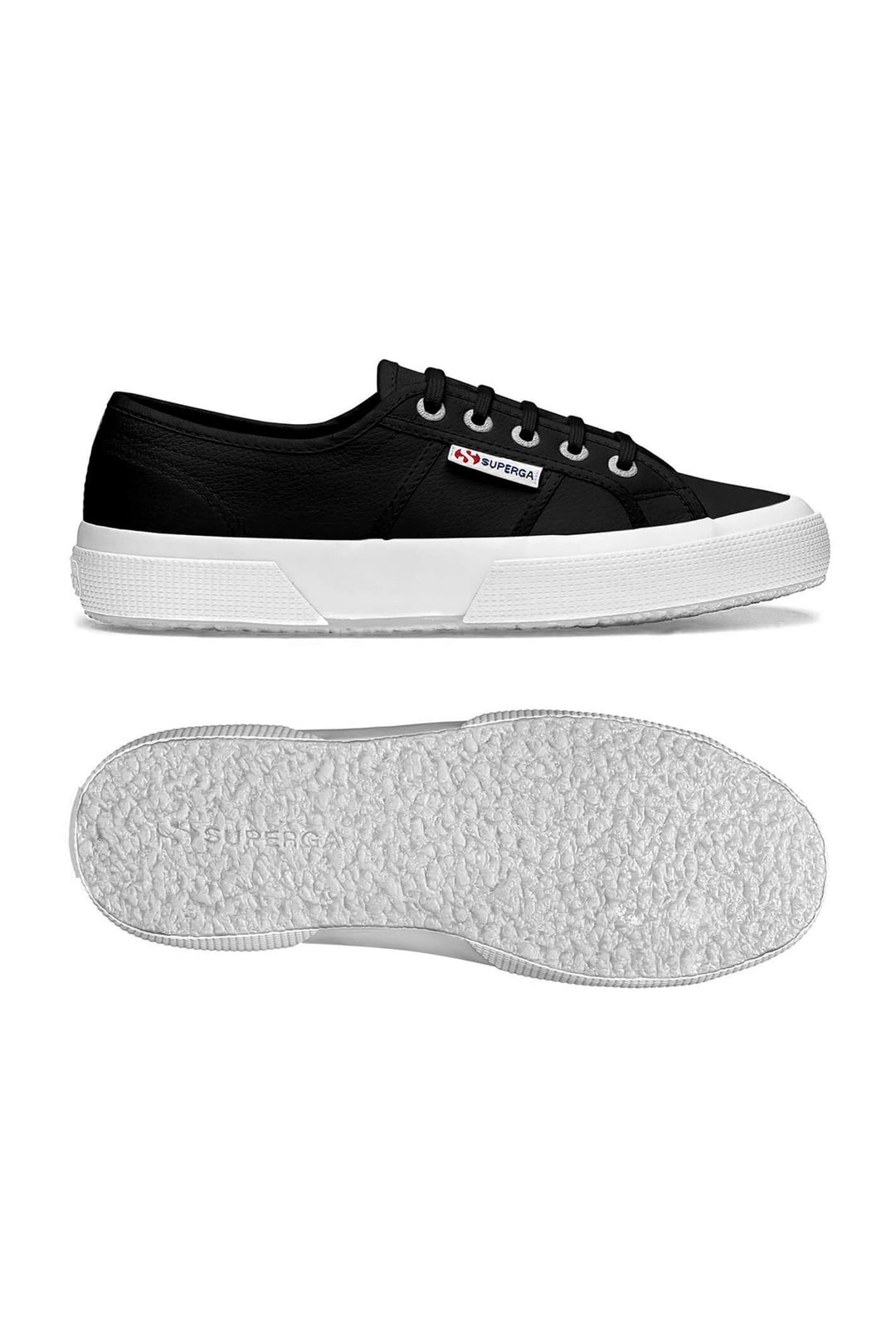 Superga 2750 S009VH0 999 Black Leather Trainer - Shirley Allum Boutique