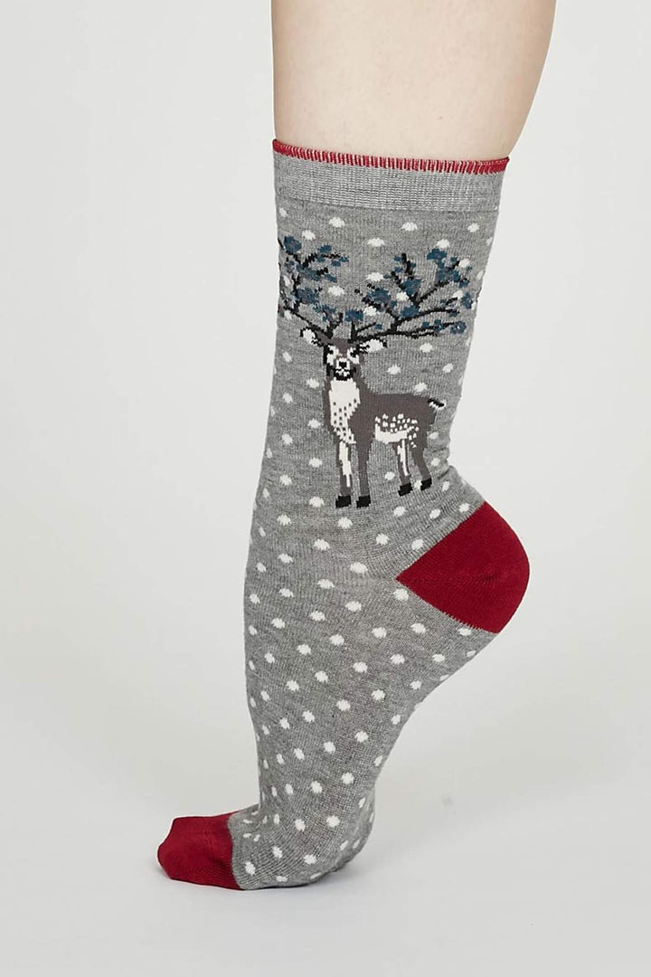 Thought SPW569 Elias Mid Grey Marle Stag Socks - Shirley Allum Boutique
