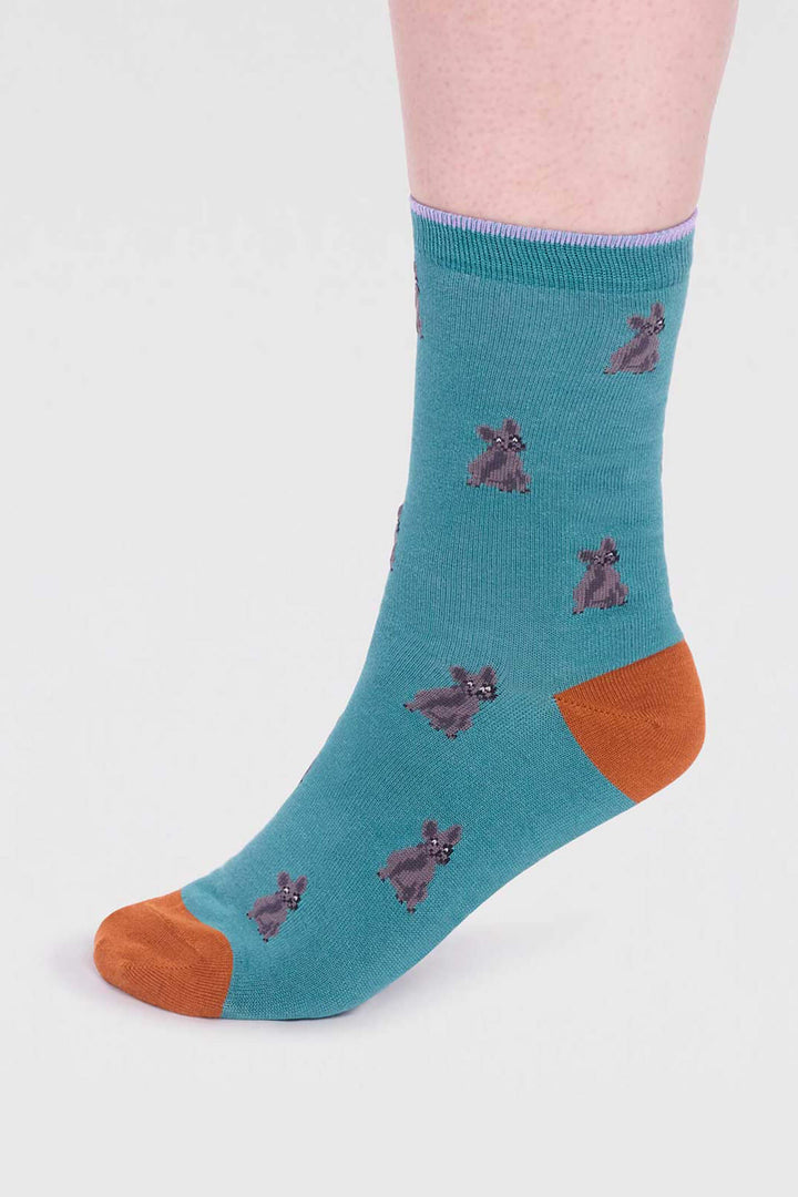 Thought SPW798 Kenna Peacock Green Bamboo Dog Socks - Shirley Allum Boutique