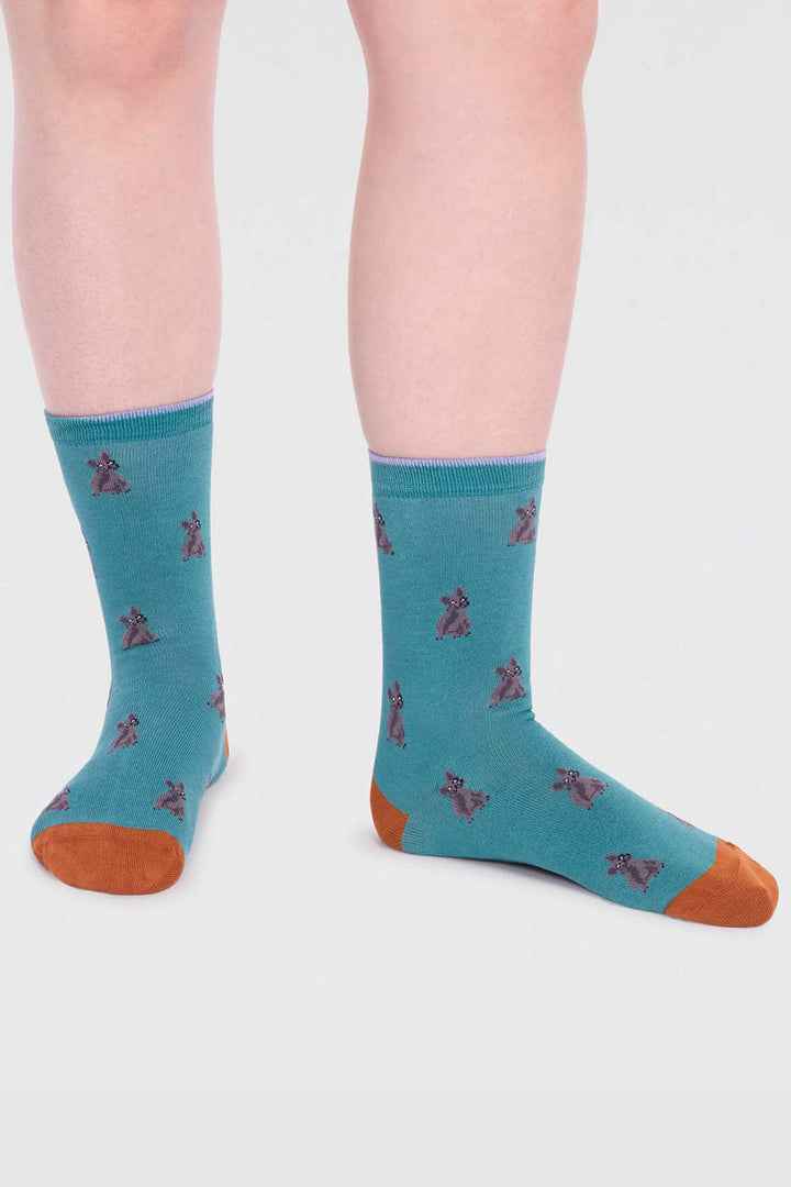 Thought SPW798 Kenna Peacock Green Bamboo Dog Socks - Shirley Allum Boutique