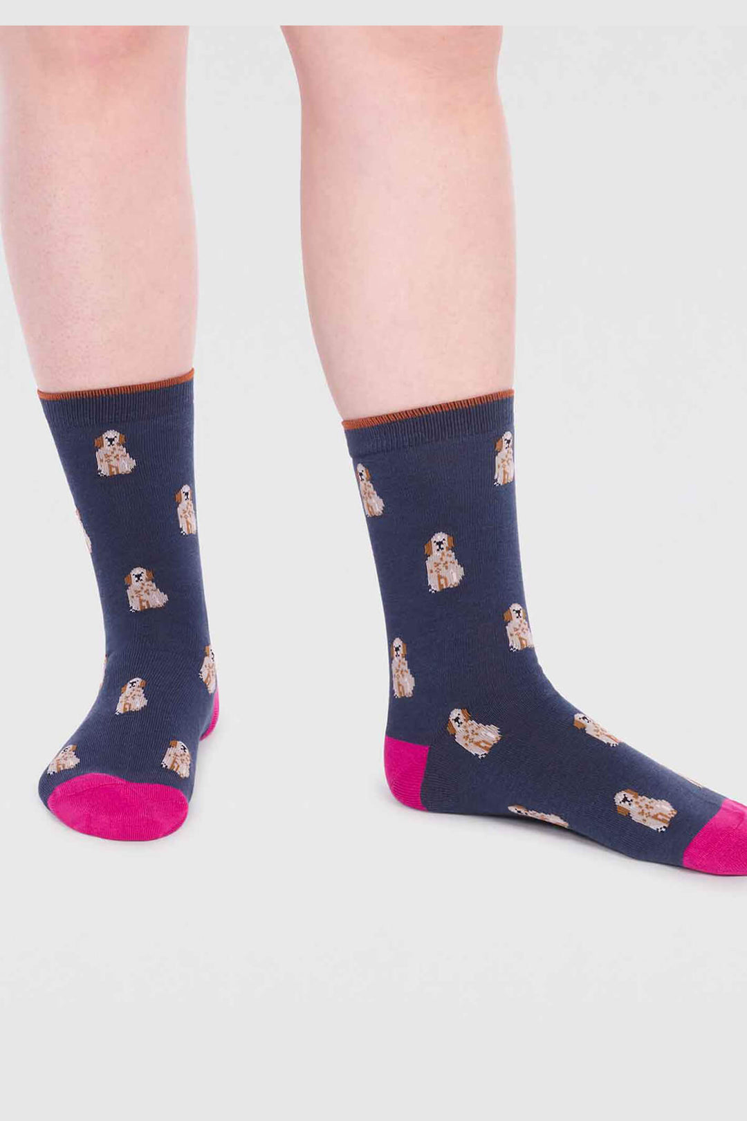 Thought SPW798 Kenna Slate Blue Bamboo Dog Socks - Shirley Allum Boutique