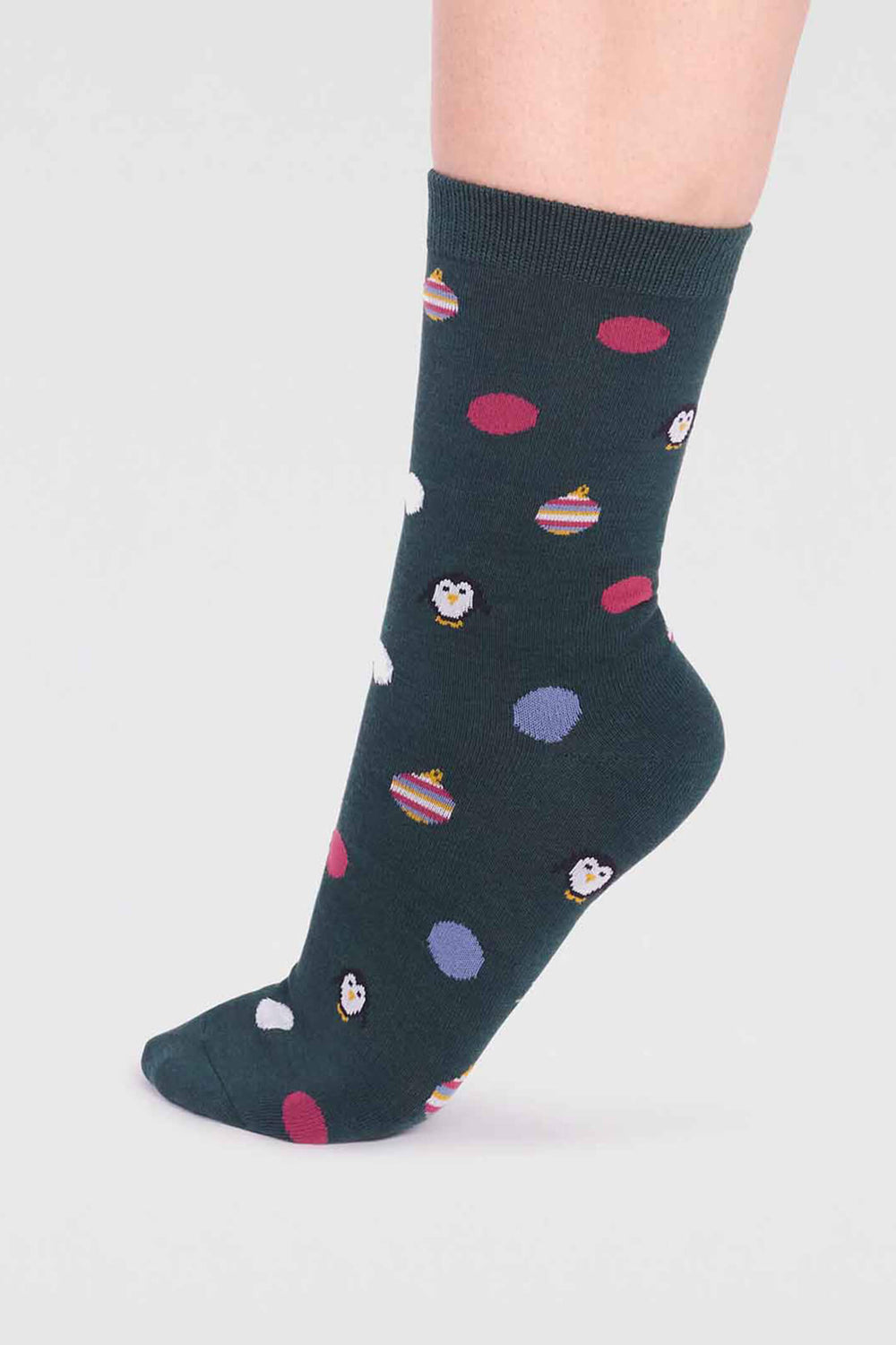 Thought SPW820 Neva Forest Green Bamboo Penguin Socks - Shirley Allum Boutique