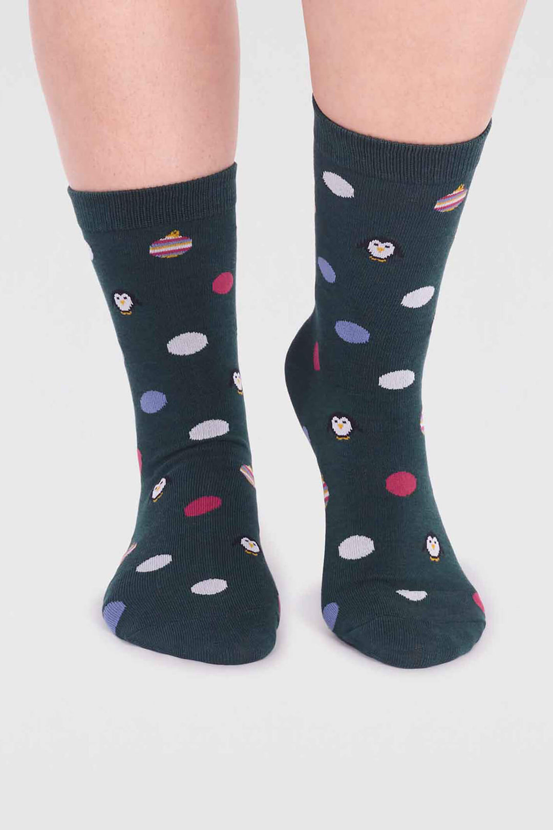 Thought SPW820 Neva Forest Green Bamboo Penguin Socks - Shirley Allum Boutique