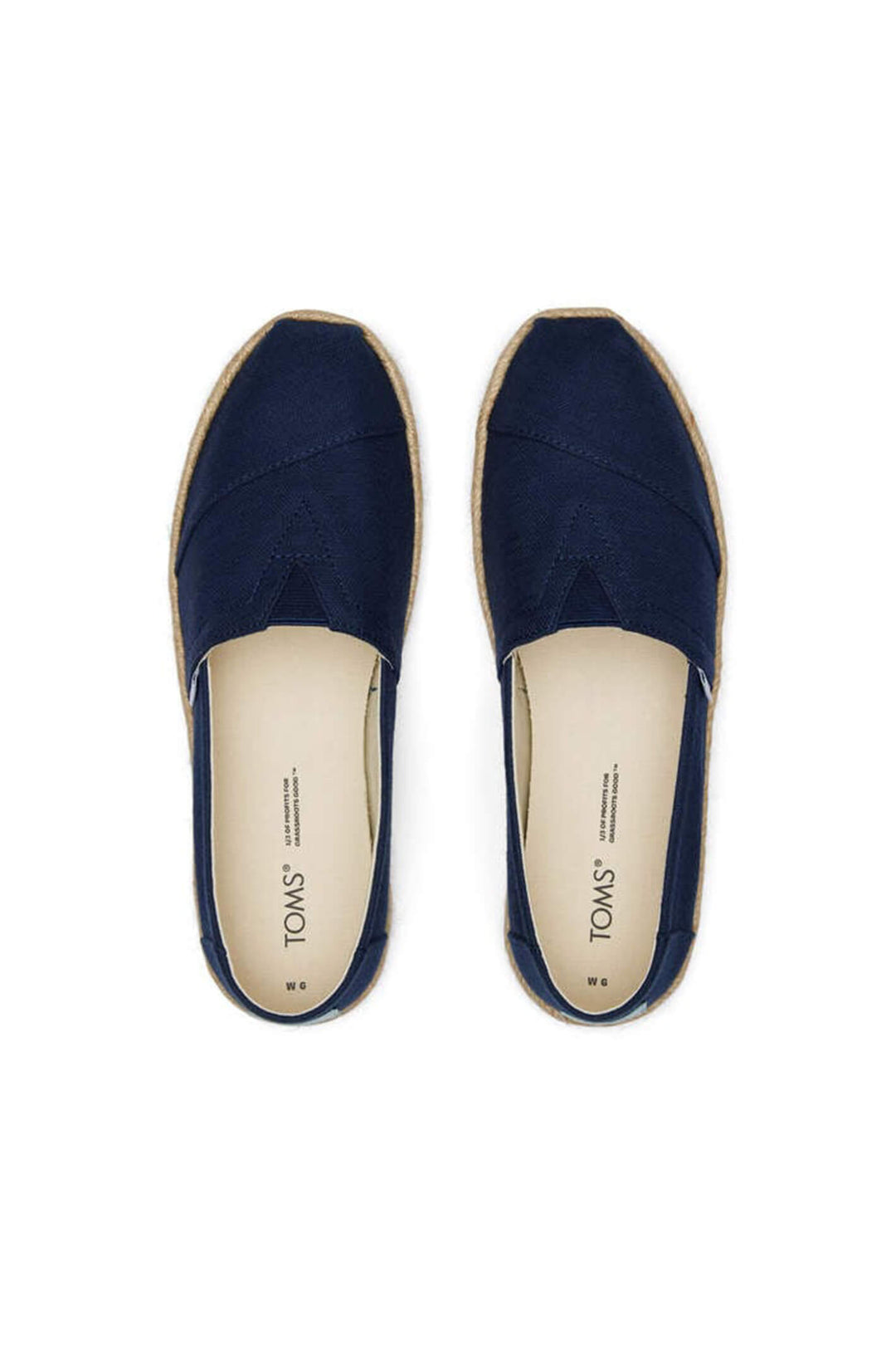 Toms Alpargata 10019674 Navy Recycled Cotton Rope Espadrille - Shirley Allum Boutique