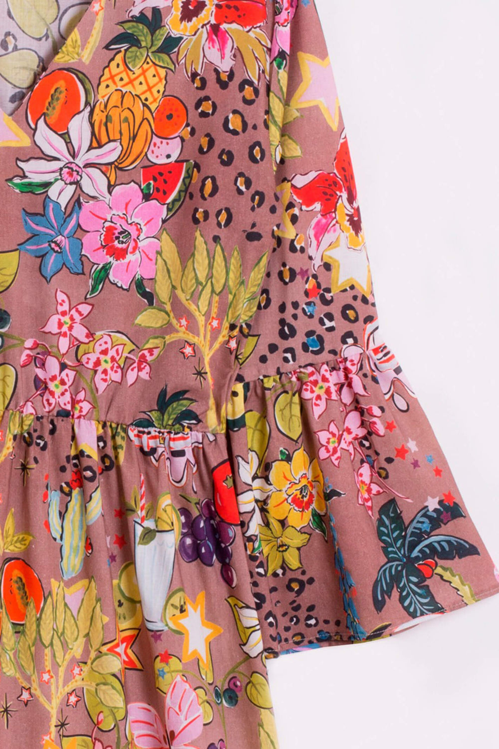 Vilagallo 28255 Tyne Granadine Print Tan Dress - Shirley Allum