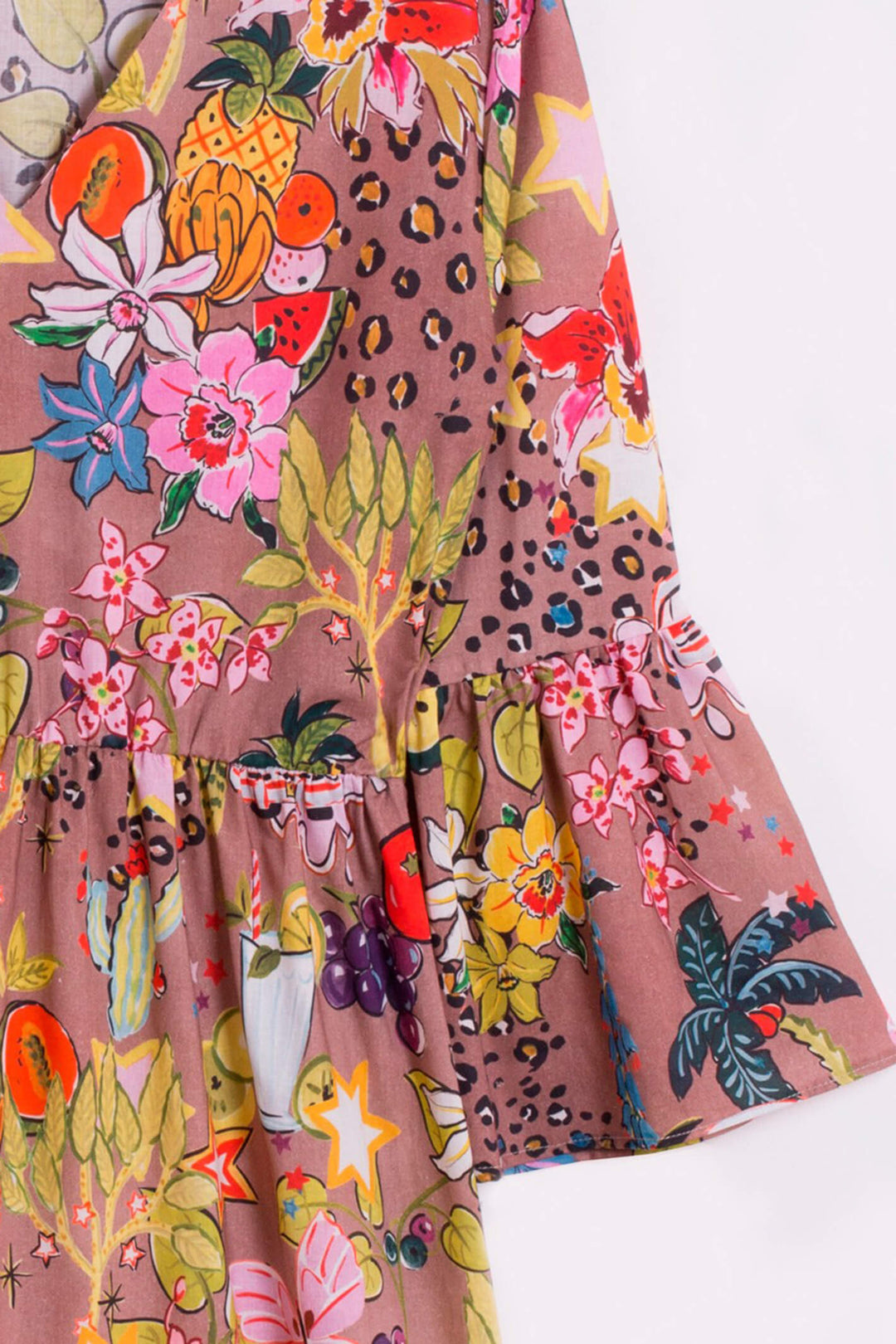 Vilagallo 28255 Tyne Granadine Print Tan Dress - Shirley Allum